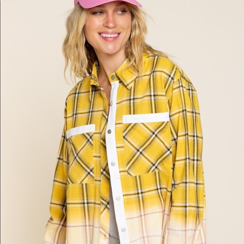 Plaid Woven Button Oversize Shirt in BOTH …